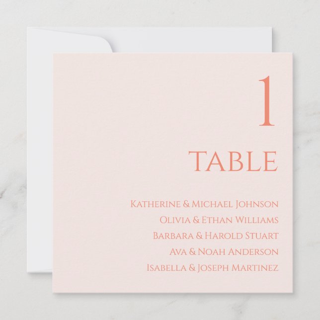 Bröllopsplatskarta - Rosé Inbjudningar (Framsida)