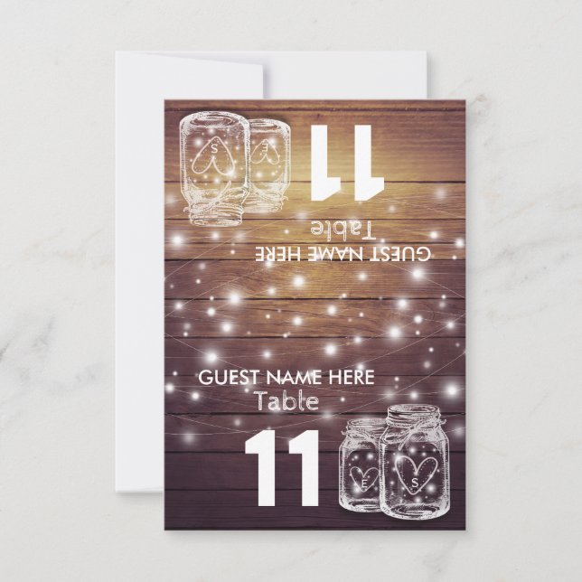 Bröllopsplatskort Bordnummer Murad Krukljus Inbjudningar (Framsida)