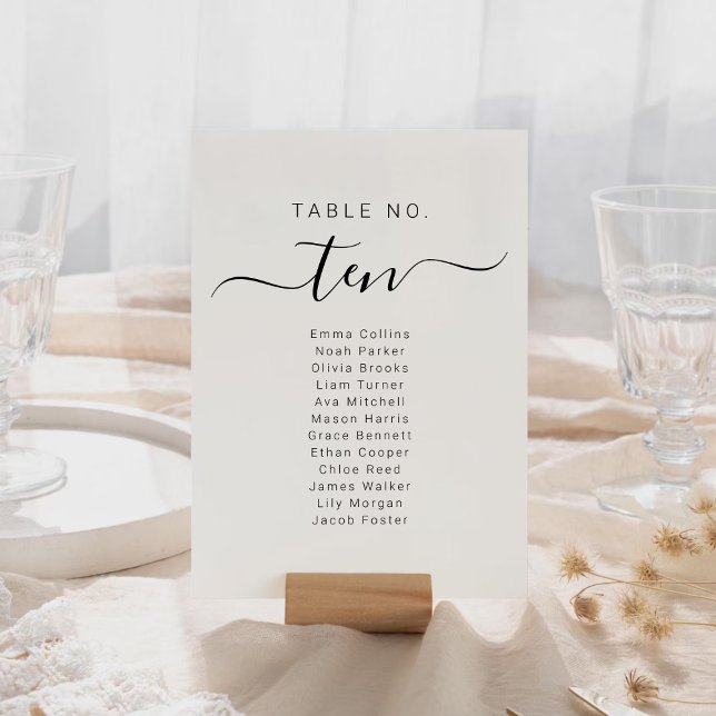 Bröllopsplatskort Namn Sittplan Bordsnummer (Wedding Seating Chart Cards Name Seat Plan)