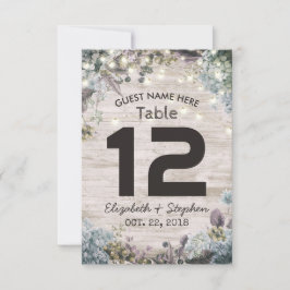 Bröllopsplatssiffror Chic Blommig Träljus Inbjudningar