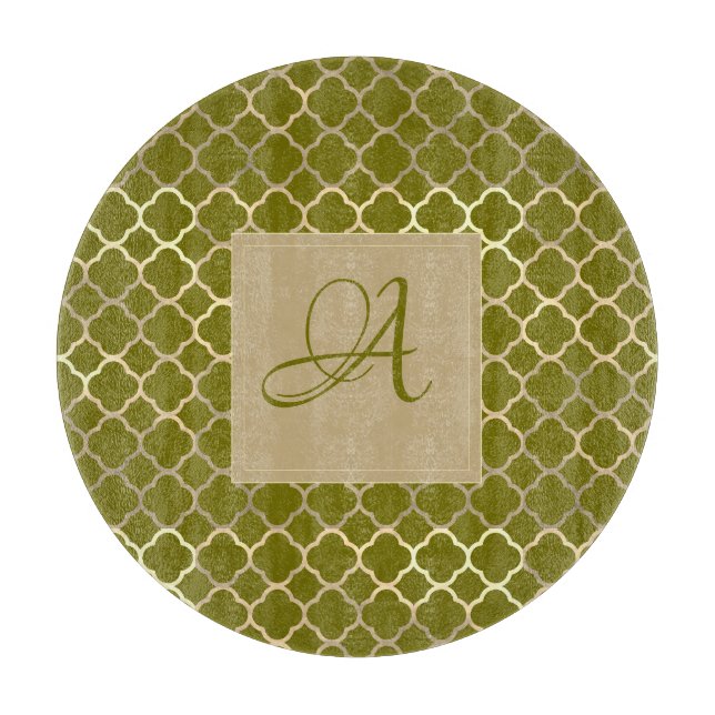 Bröllopspresent för nygifta med monogram i grönt g (Framsidan)