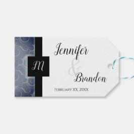 Bröllopspresent Monogramvirvlar Presentetikett