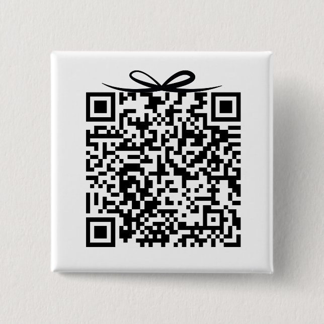 Bröllopspresent QR-kod med band presentlåda Knapp (Framsida)