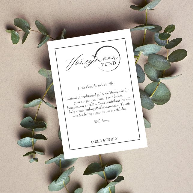 Bröllopspresent Qr Kod Respresent Förfrågan Tilläggskort (Honeymoon Fund Qr Code Travel Fund Request Enclosure Card)