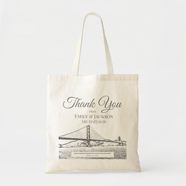 Bröllopspresent San Francisco-gift Tygkasse (Framsidan)