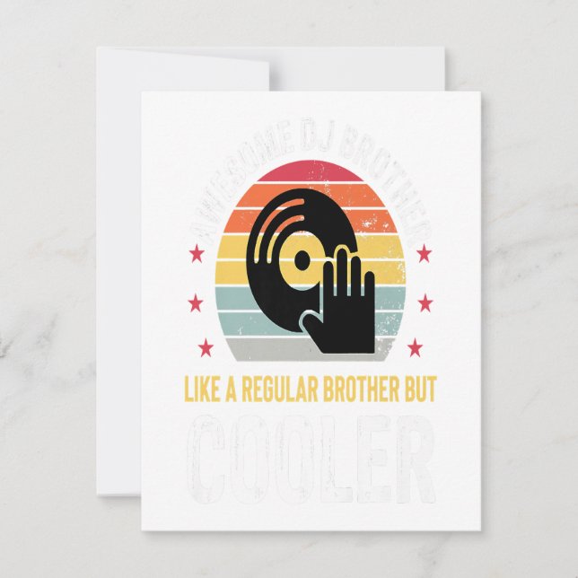 Bröllopspresent till bror - rolig discjockey inbjudningar (Framsida)