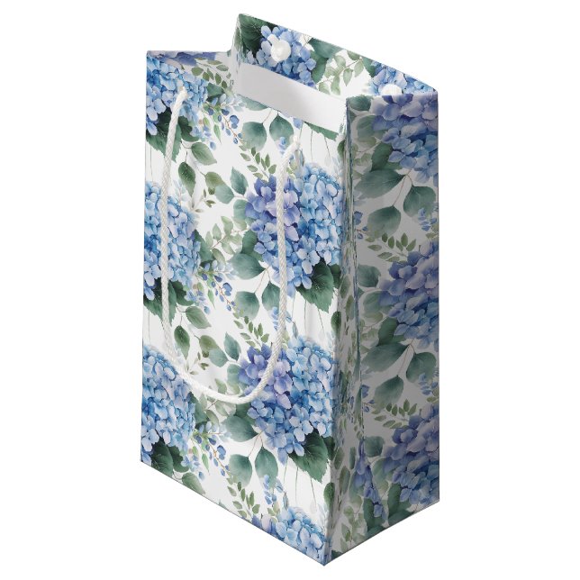 Bröllopspresentpåse med blommtryck (Framsidan Vinklad)