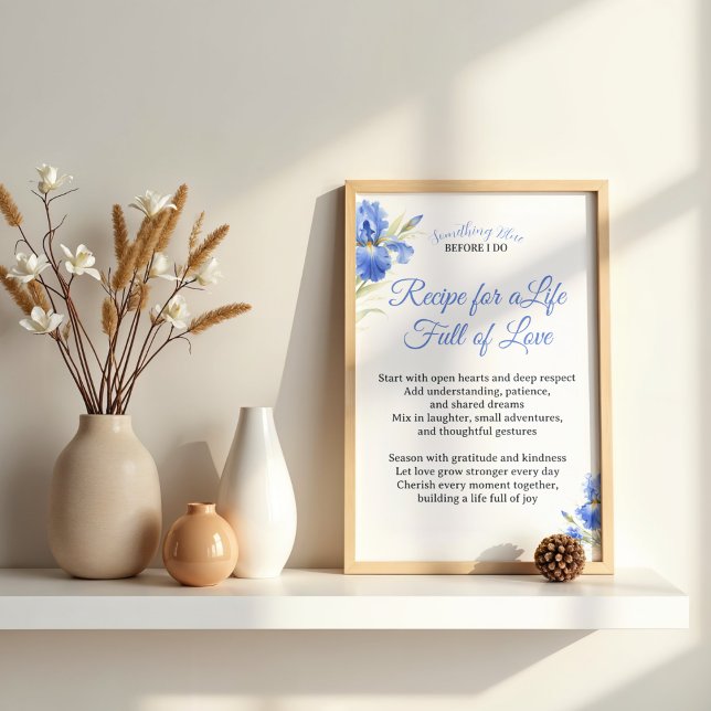 Bröllopspresentrecept för en livslång kärlek poster (Bridal Shower Gift Recipe for a Life of Love Poster
)