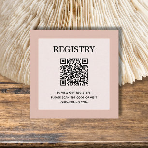 Bröllopspresentregistrering QR-kod Dammtrosa Tilläggskort