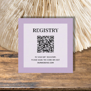 Bröllopspresentregistrering QR-kod Lavendel Tilläggskort