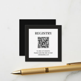 Bröllopspresentregistrerings QR-kod Svart Tilläggskort