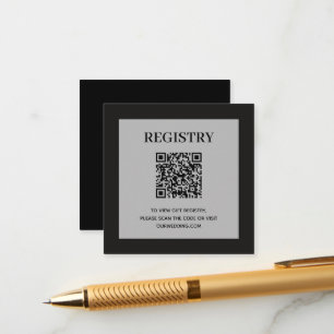 Bröllopspresentregistrerings QR-kod Svart Tilläggskort