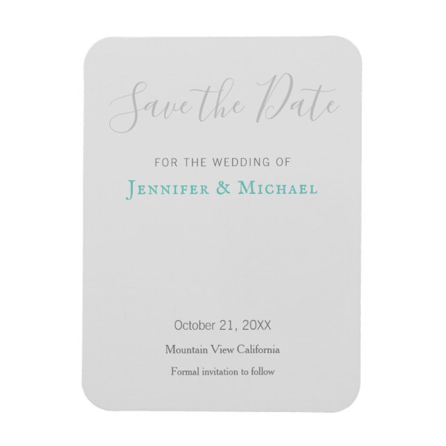 Bröllopsproffsdesign Modern Spara datumet Magnet (Vertikal)