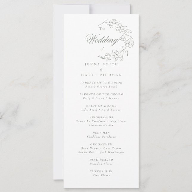 Bröllopsprogram (Framsida)