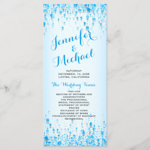 Bröllopsprogram Aqua Blue Confetti Program