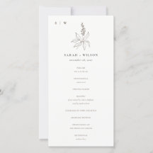 Bröllopsprogram av botaniskt Blommigt Sketch Monog