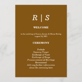 Bröllopsprogram av klassiskt elegant-monogram program