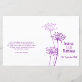 Bröllopsprogram av lila av körvel