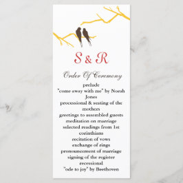 bröllopsprogram av mocha lovebird program