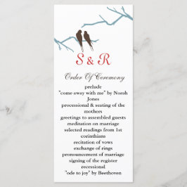 bröllopsprogram av mocha lovebird program