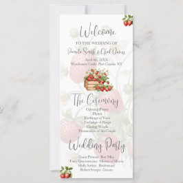 Bröllopsprogram av vattenfärg Jordgubbar