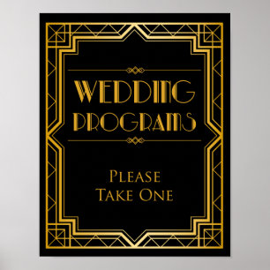 Bröllopsprogram Bröllopsskylt   Gatsby Art Deco Poster