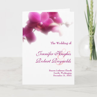 Bröllopsprogram Card - Rosa Orchid-samling Program