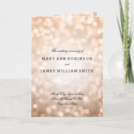Bröllopsprogram Copper Glitter Ljus Program