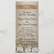 Bröllopsprogram elegant diamanter på satatin