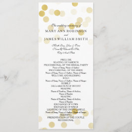 Bröllopsprogram Faux Gold Foil Glitter Ljus Program