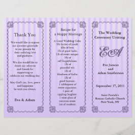 Bröllopsprogram Folder Classic Lila Rand