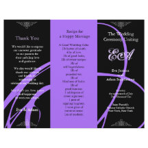 Bröllopsprogram Folder Twirl Lila Black