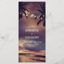 Bröllopsprogram för Beach String Ljus Handflatan Program