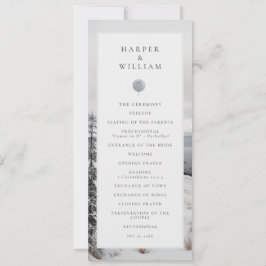 Bröllopsprogram för bildlandskap för vinterbröllop inbjudningar