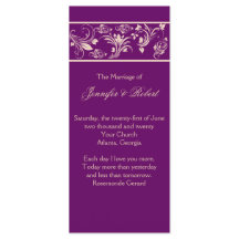 Bröllopsprogram för Blommigt av plommon och champa