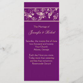 Bröllopsprogram för Blommigt av plommon och champa Program