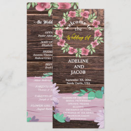 Bröllopsprogram för blommigt av Rustic Wooden Inbjudningar