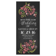 bröllopsprogram för blommigt-chalkboard
