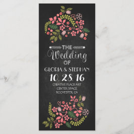 bröllopsprogram för blommigt-chalkboard program