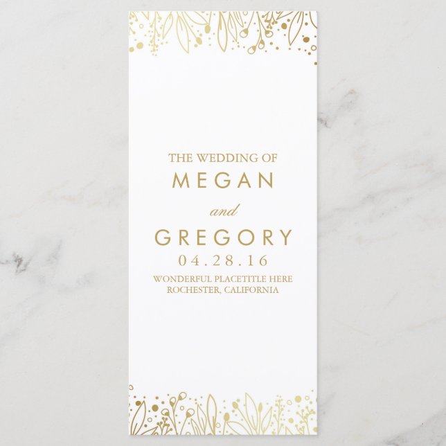 Bröllopsprogram för Blommigten för utandning av Gu Program (Framsida)