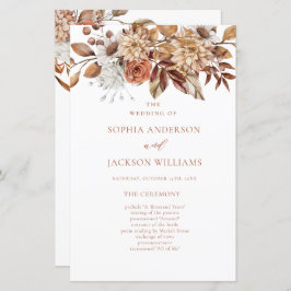 Bröllopsprogram för Blommigten Höst elegant
