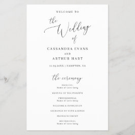 Bröllopsprogram för budget för enkel klassisk Eleg