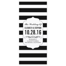 Bröllopsprogram för chic av svart och vitt rand