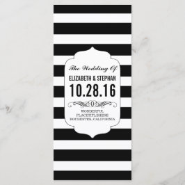 Bröllopsprogram för chic av svart och vitt rand program