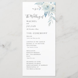 Bröllopsprogram för dammig blå blommigt program