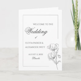 Bröllopsprogram för elegant av vallmoblommor program