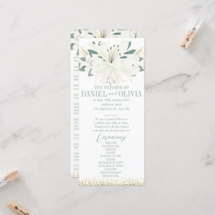 Bröllopsprogram för elegant Charm Grönt Wildblomma