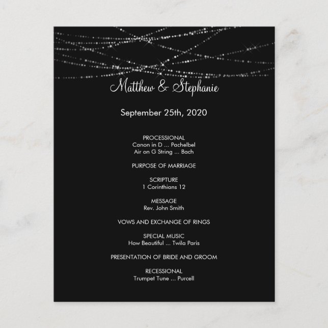 Bröllopsprogram för elegant på vintern 5,5 x 8,5 t (Framsida)