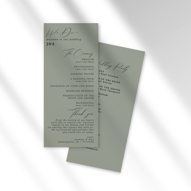 Bröllopsprogram för enkel minimalistisk Grönt Program (Skapare uppladdad)