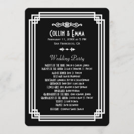 Bröllopsprogram för enkel svartvit konsthandling program